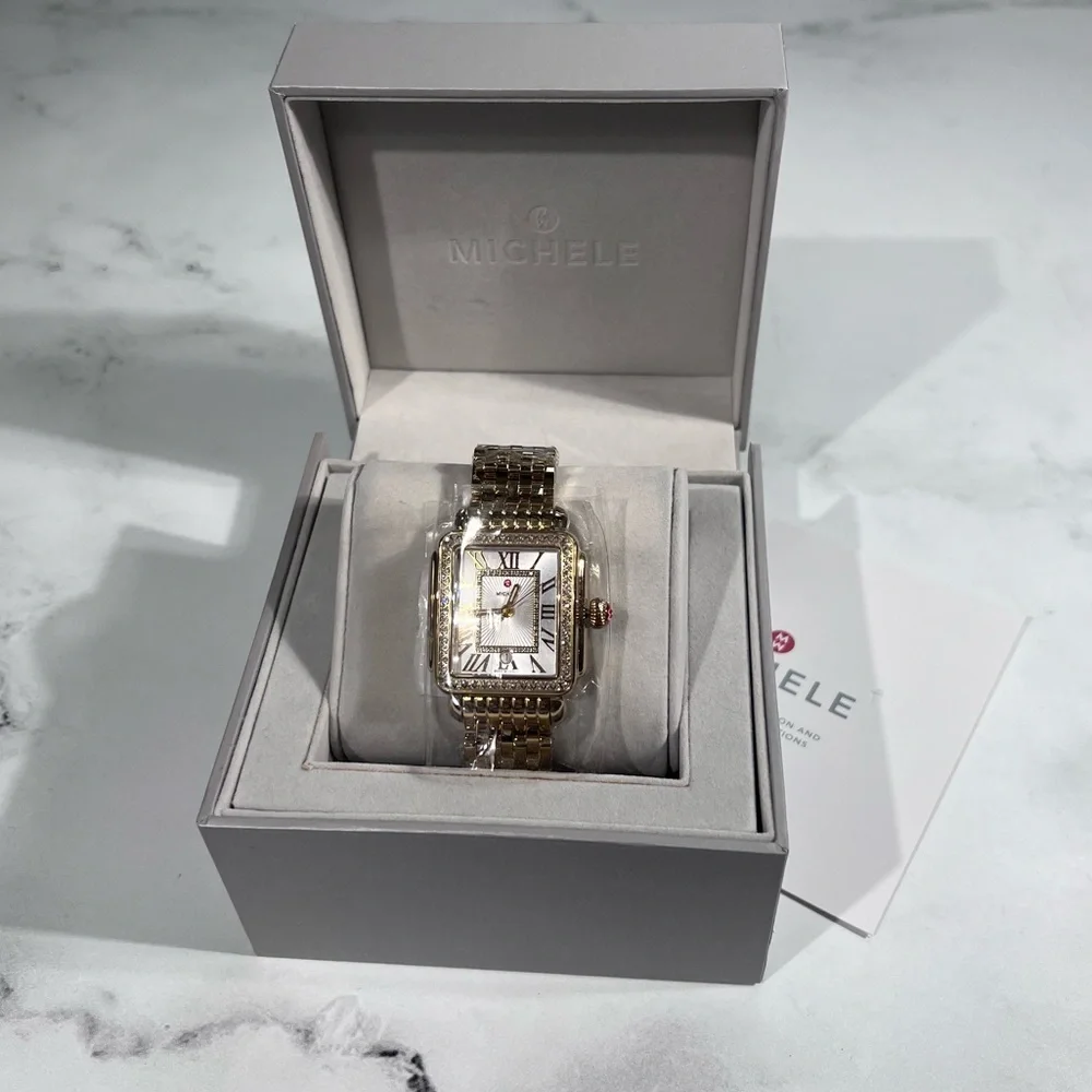 Michele Deco Madison 18K Gold Diamond Watch